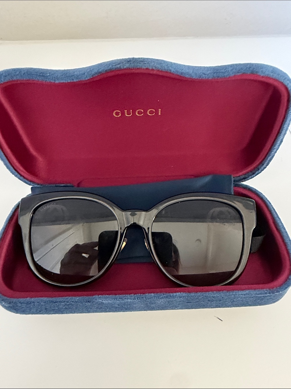 Gucci Women's Black & Gold Sunglasses